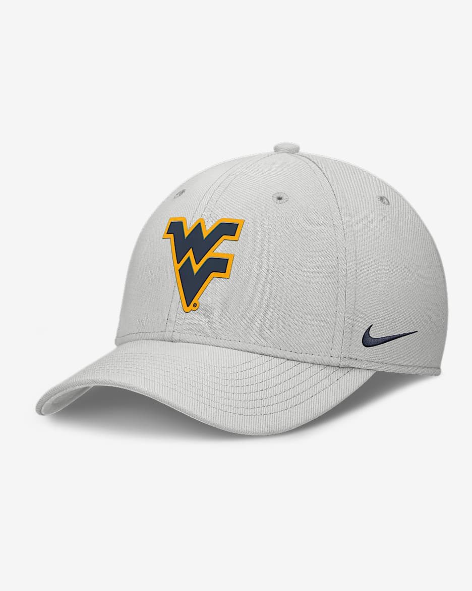 West Virginia Rise Practice Swoosh Men's Nike Dri-FIT College Hat - Grey