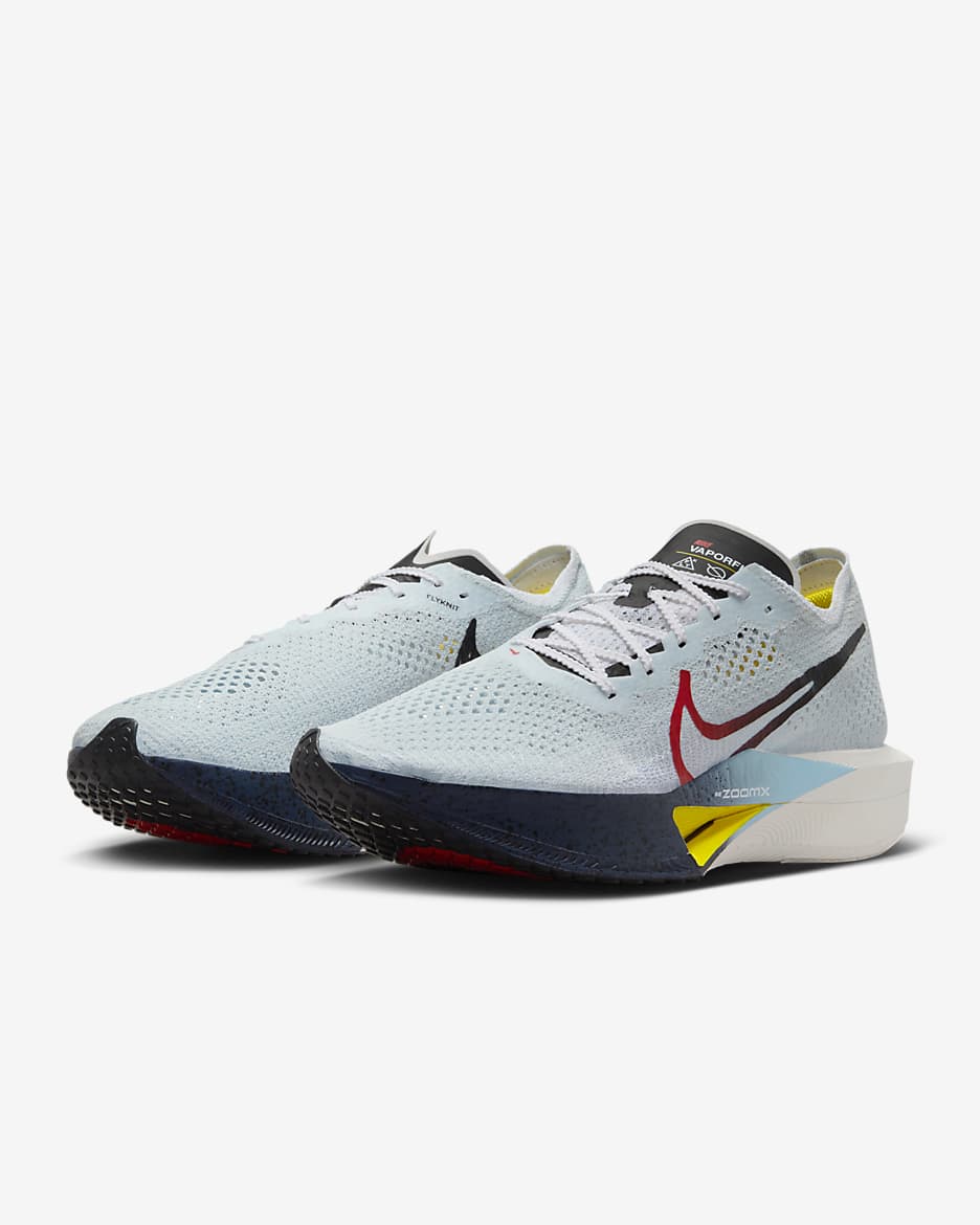 Nike Vaporfly 3 Men's Road Racing Shoes - White/Pure Platinum/Speed Yellow/Speed Red