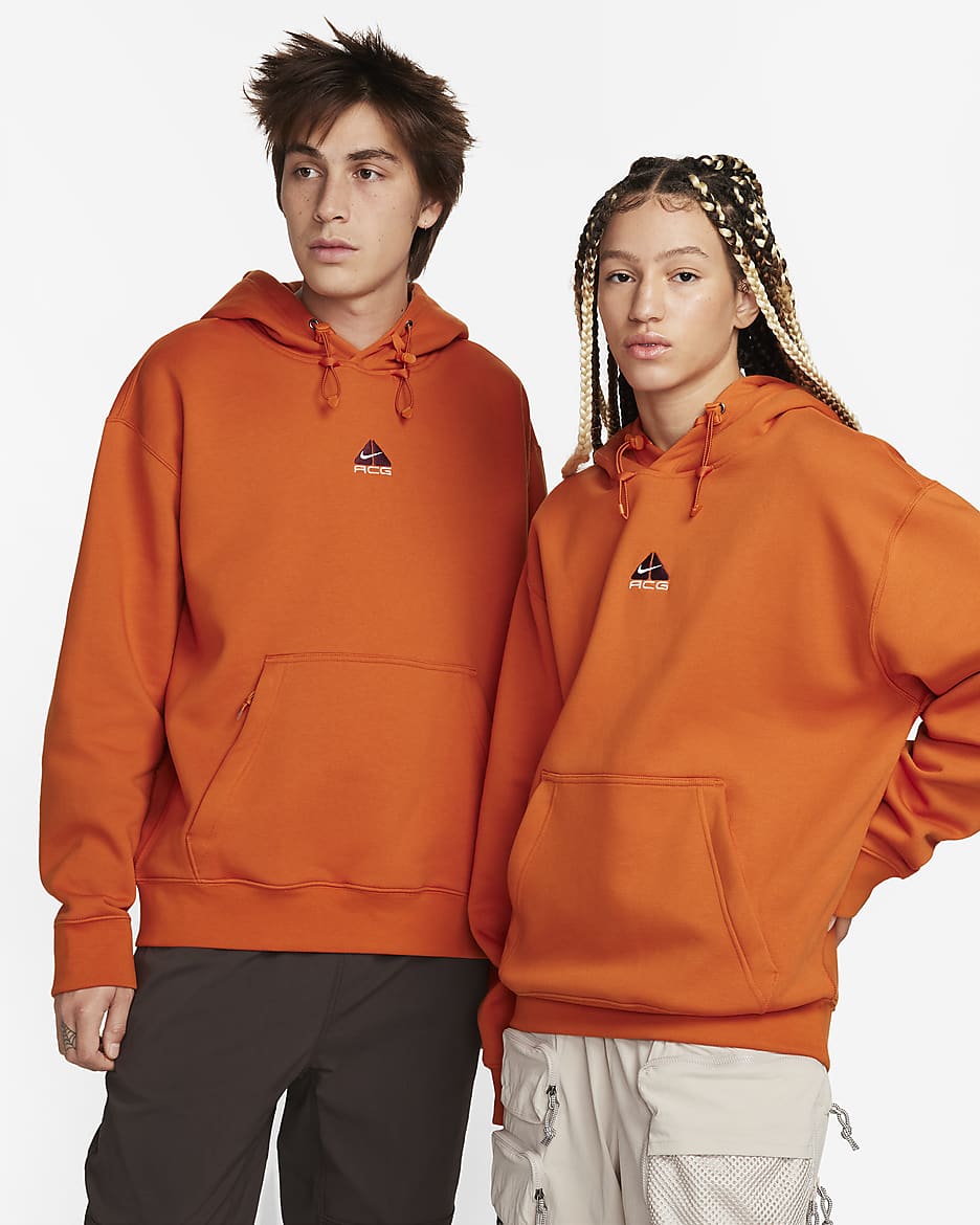 Nike ACG Therma-FIT Fleece Pullover Hoodie - Campfire Orange/Summit White