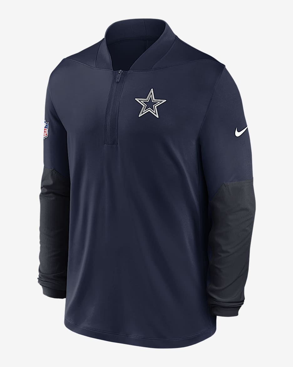 Dallas Cowboys Feel The Pressure Men's Nike Dri-FIT NFL 1/2-Zip Top - Navy