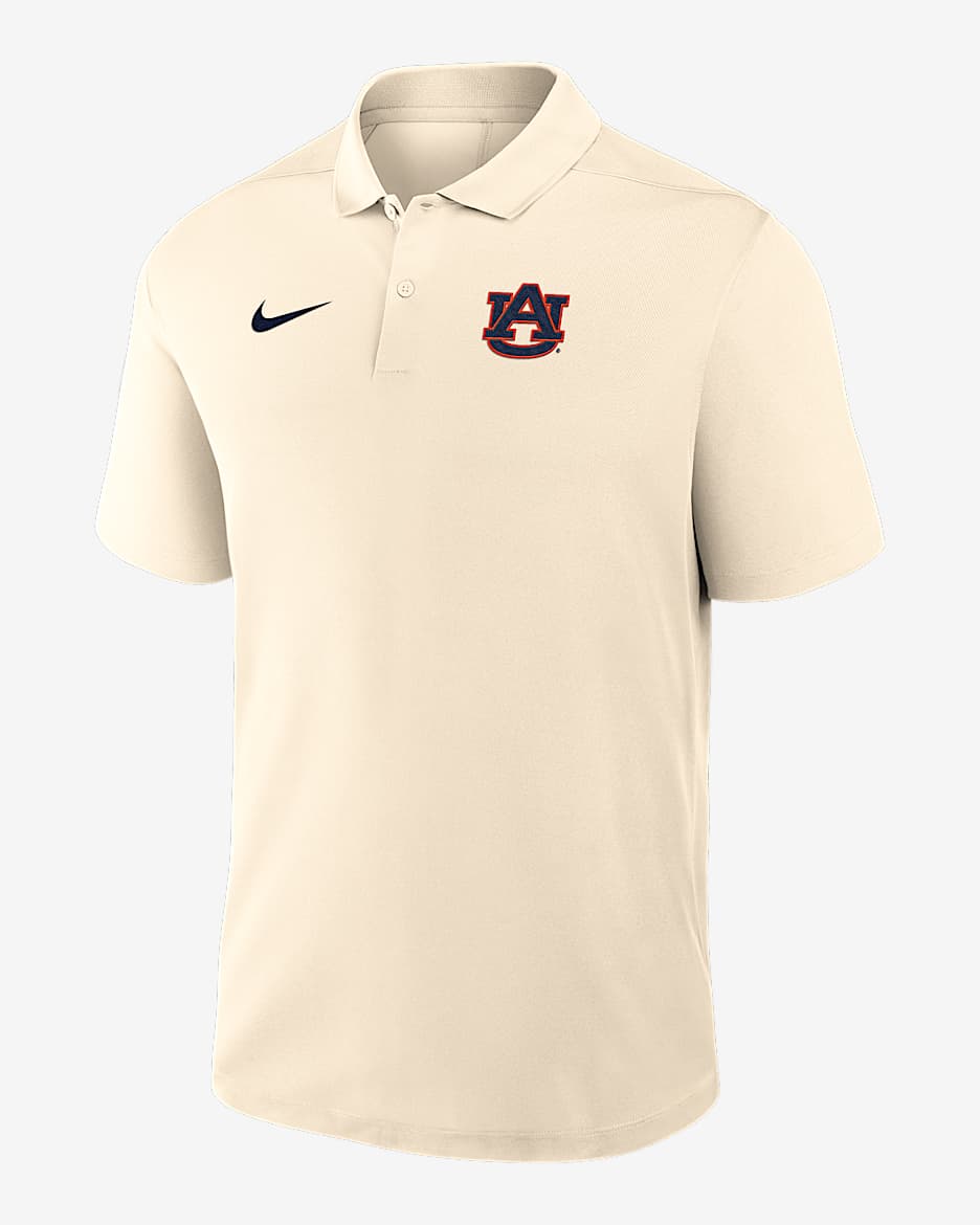 Polo universitario Nike Dri-FIT para hombre Auburn Victory Primary Logo - Tostado/Beige