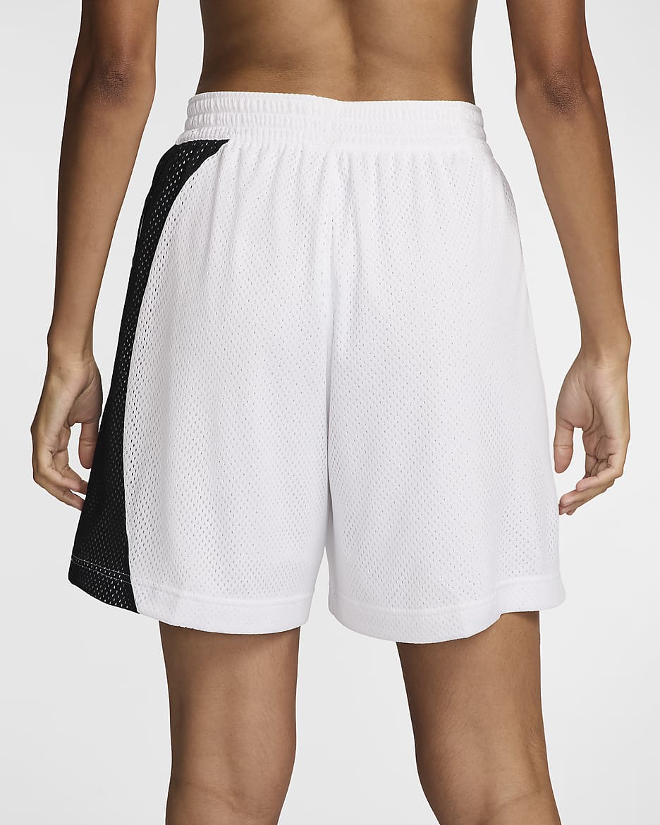 Shorts de básquetbol de malla Dri-FIT para mujer Nike Essential - Blanco/Negro/Blanco