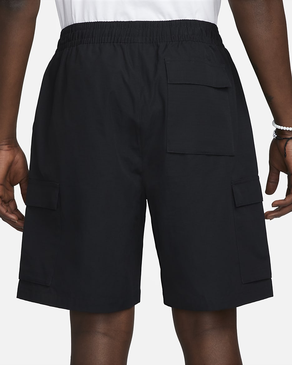 Short cargo tissé Nike Club pour homme - Noir/Blanc