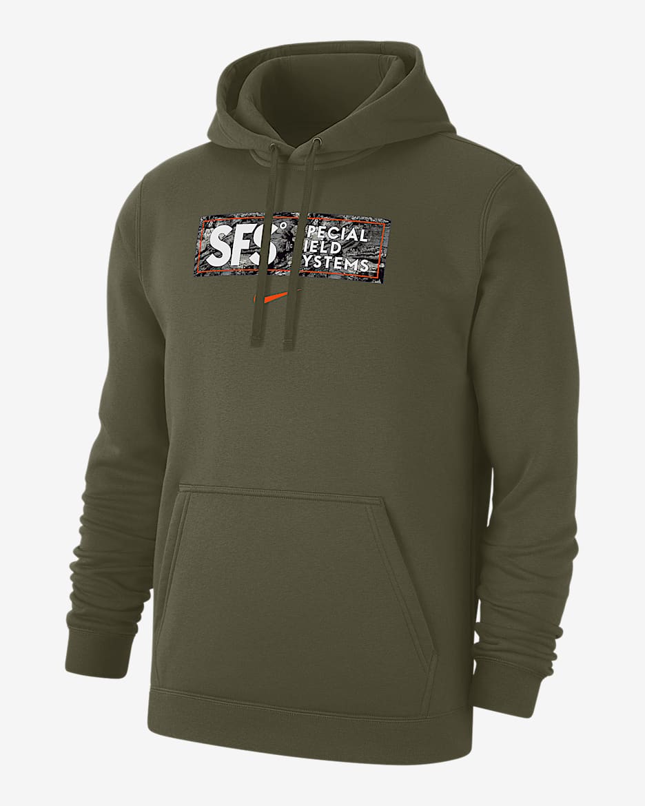 Nike SFS Club Men's Nike Fleece Pullover Hoodie - Olive