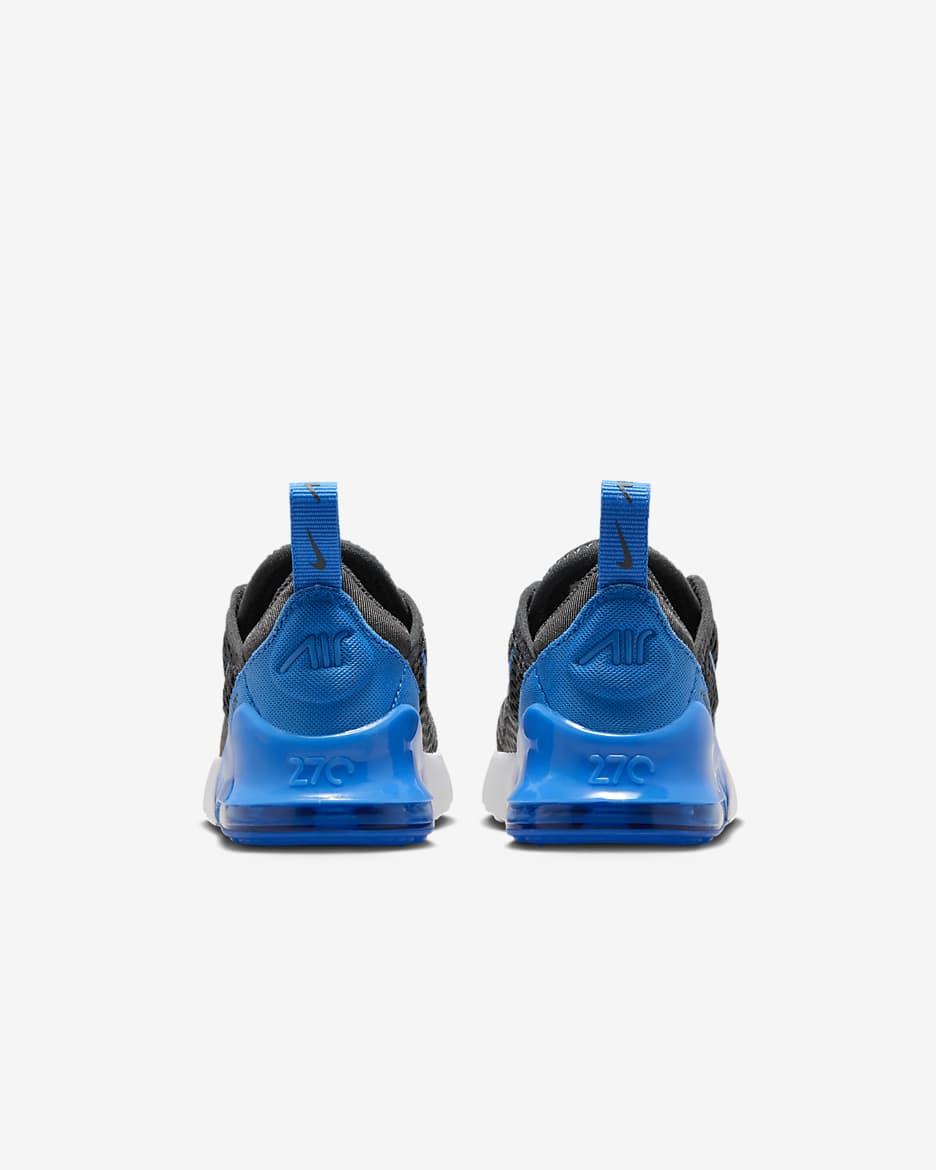 Nike Air Max 270 Baby/Toddler Shoe - Anthracite/Black/White/Light Photo Blue