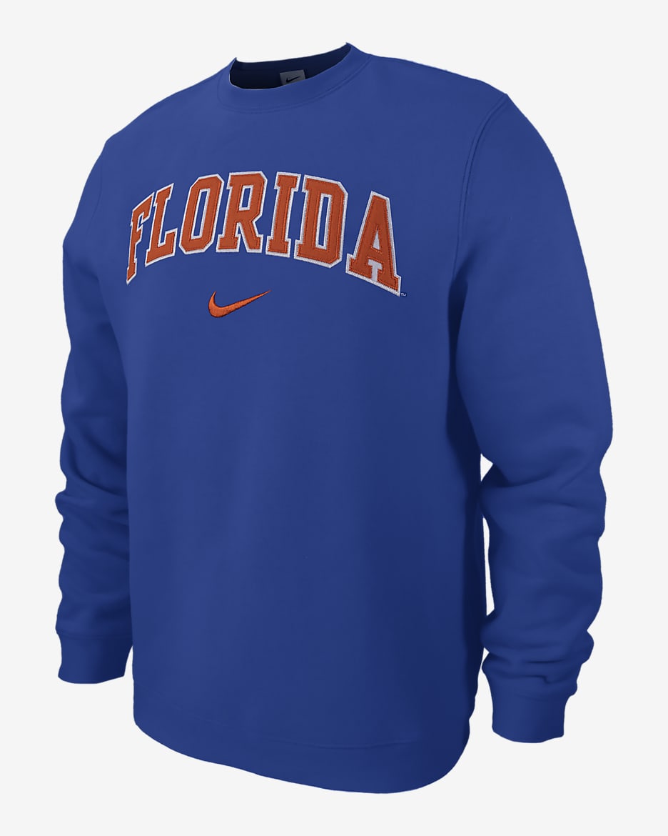 Florida Club Fleece Men's Nike College Crew-Neck Sweatshirt - Game Royal