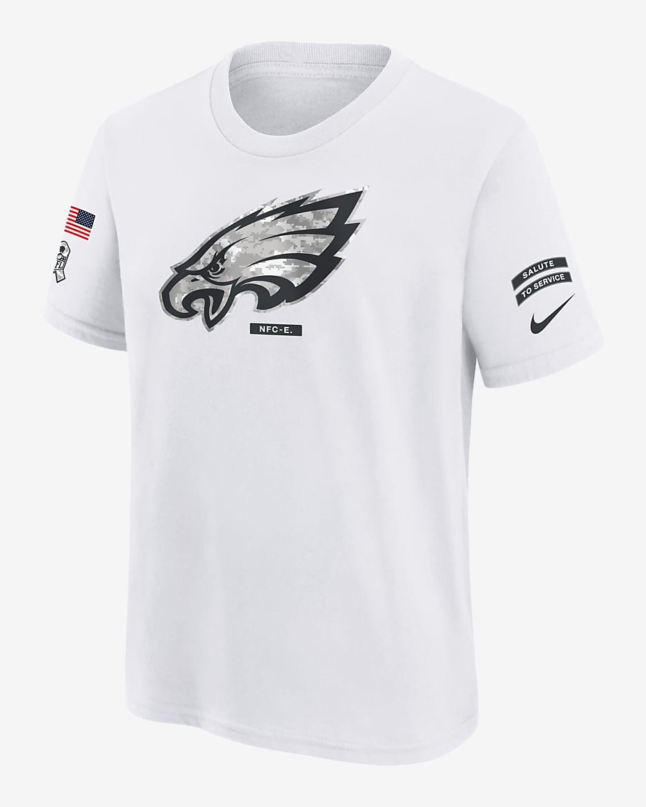 Philadelphia Eagles Salute to Service Primary Edge Legend Big Kids' Nike Dri-FIT NFL T-Shirt - White