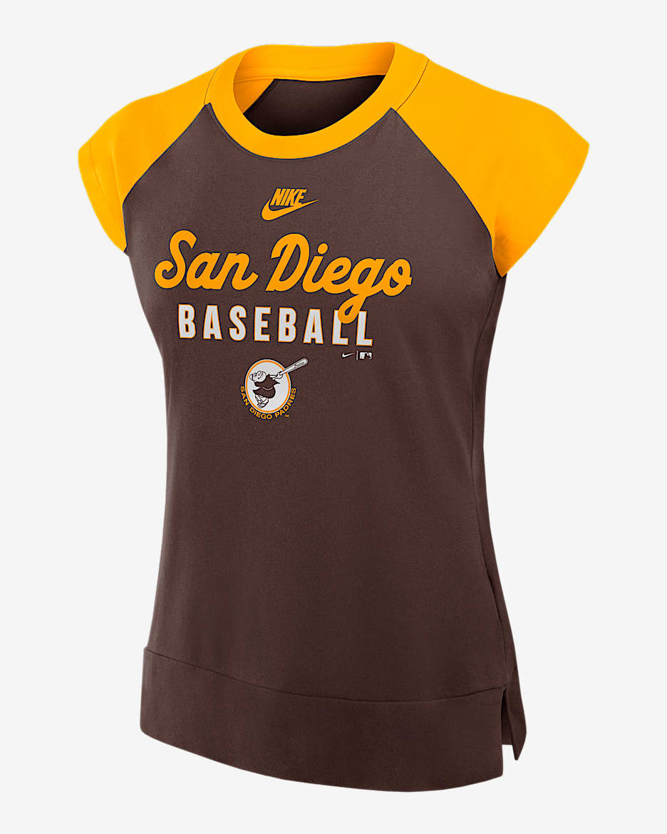 Playera de media manga Nike Dri-FIT de la MLB para hombre San Diego Padres Cooperstown - Marrón