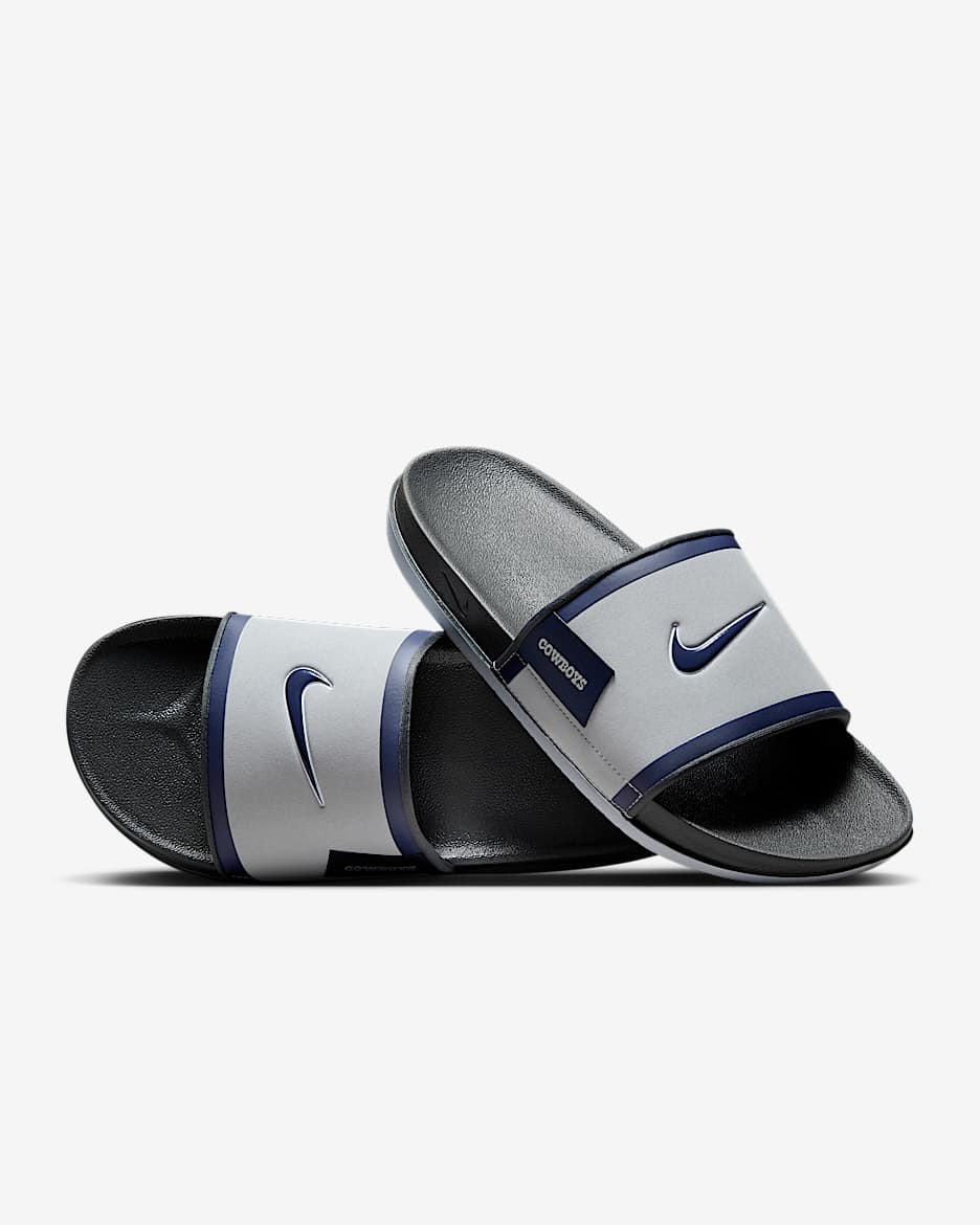 Chanclas Offcourt Nike Offcourt (Dallas Cowboys) - Gris lobo/Gris humo oscuro/Azul marino universitario