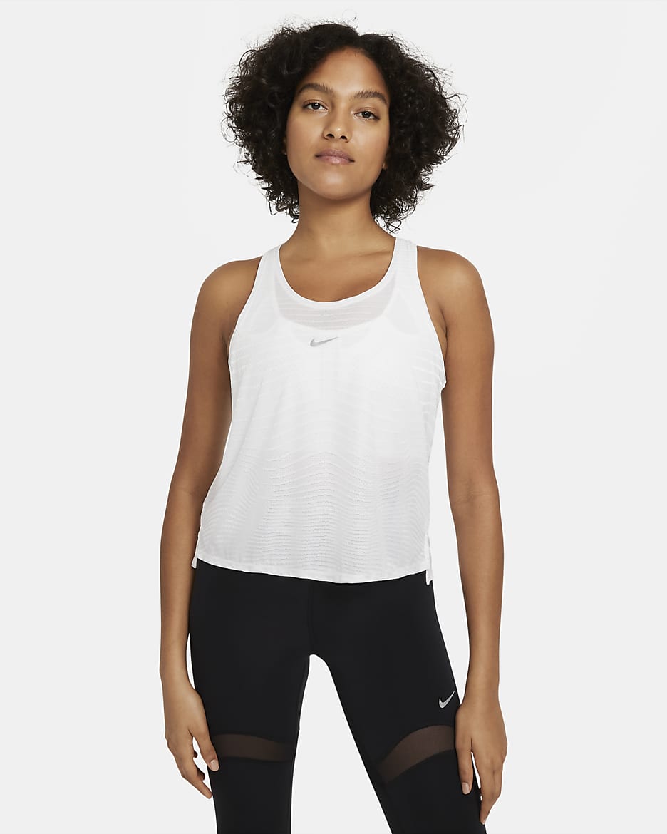 Nike Pro Women's Tank - White/White/Metallic Silver