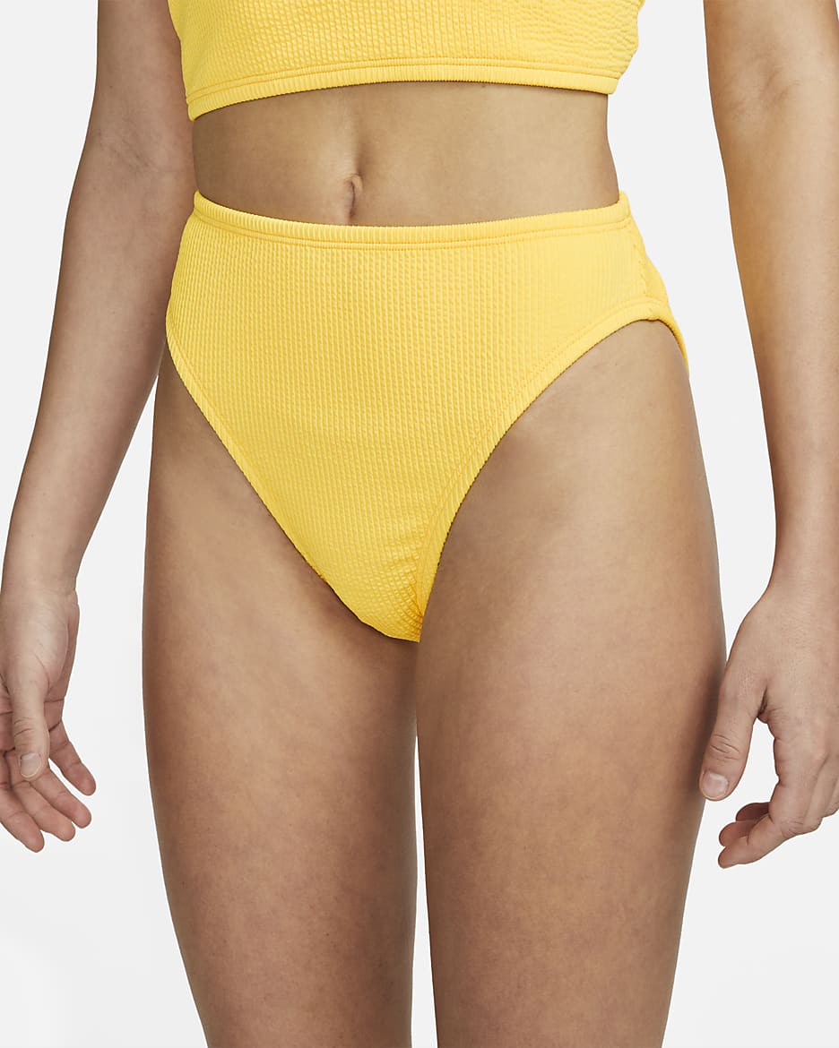 Parte inferior de traje de baño con cintura alta para mujer Nike - Limón pulso