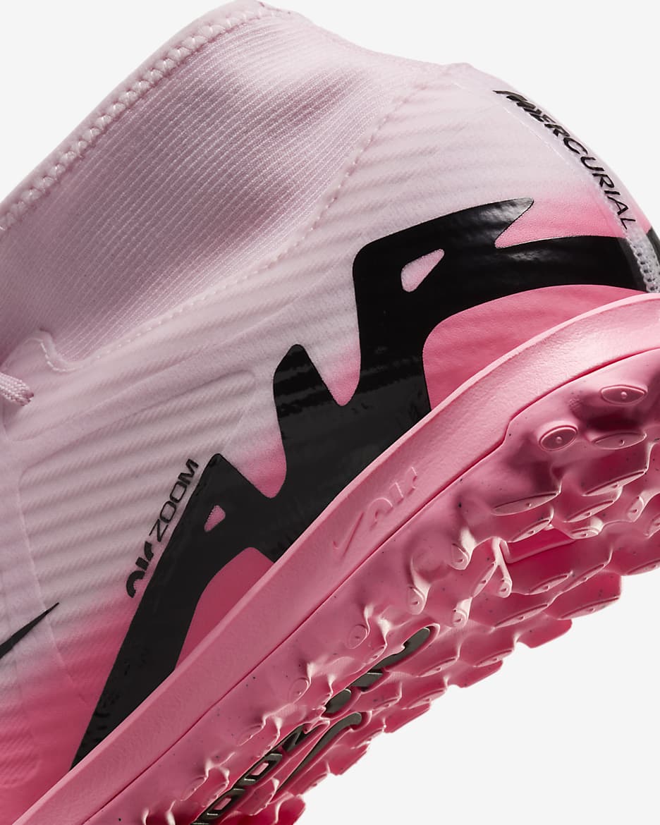 Nike Mercurial Superfly 9 Academy TF High-Top Football Shoes - Pink Foam/Black