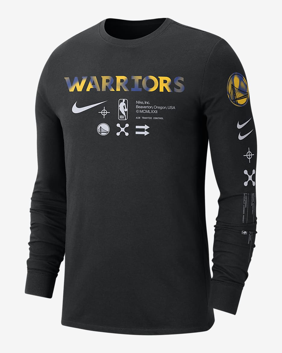 Golden State Warriors Men's Nike NBA Long-Sleeve T-Shirt - Black