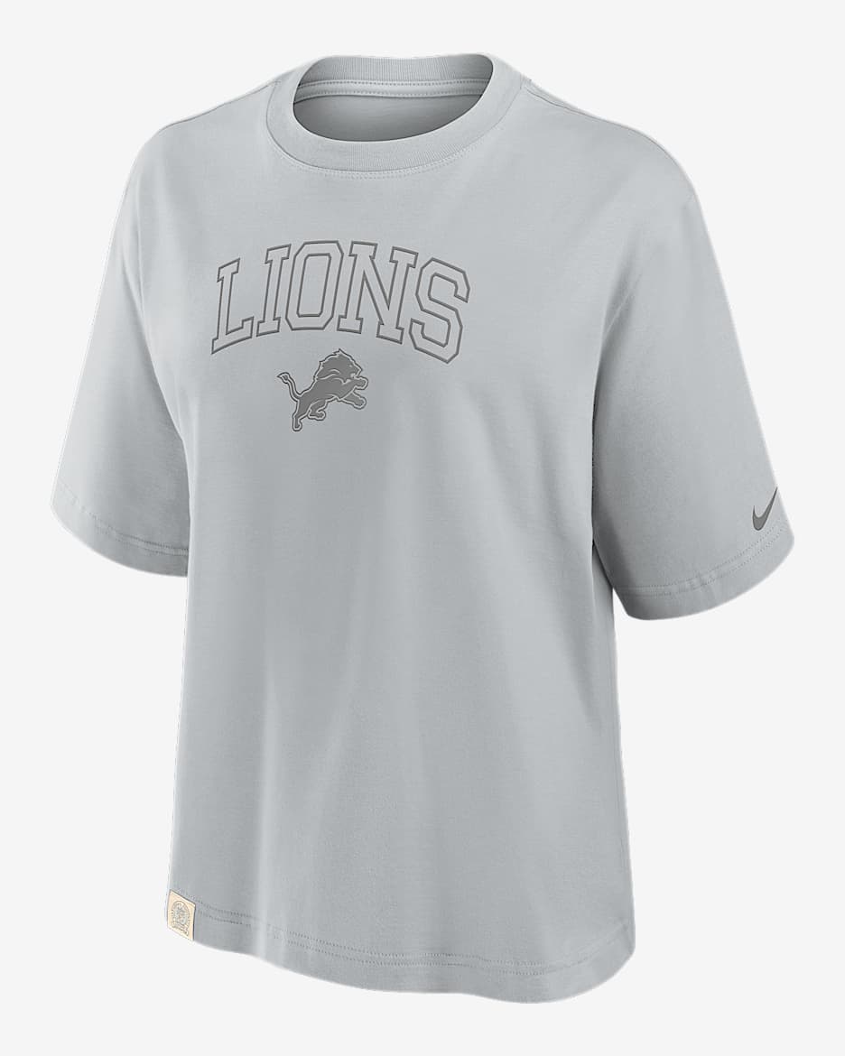 Detroit Lions Arch Boxy Women's Nike NFL T-Shirt - Grey Fog