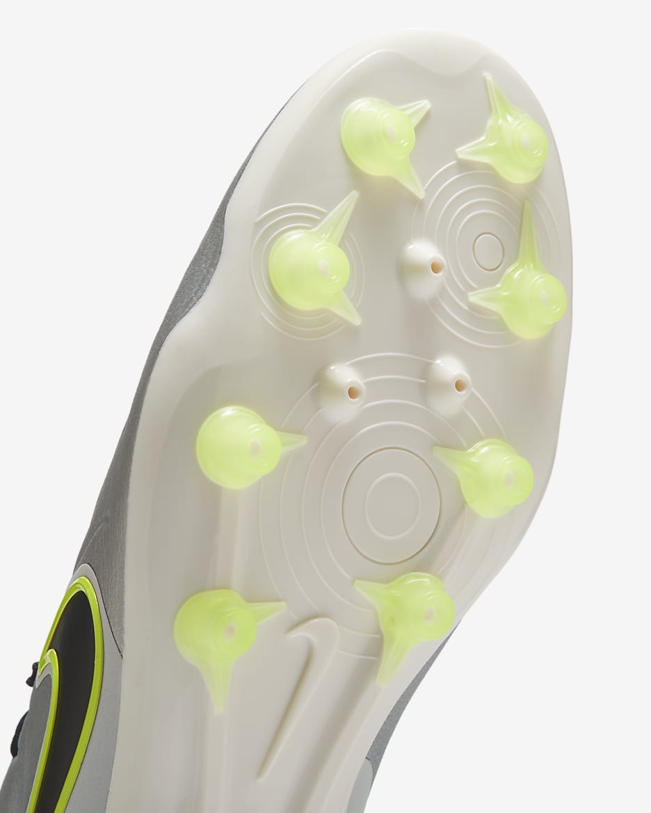 Scarpa da calcio a taglio basso per erba artificiale Nike Tiempo Legend 10 Pro - Argento metallizzato/Volt/Nero