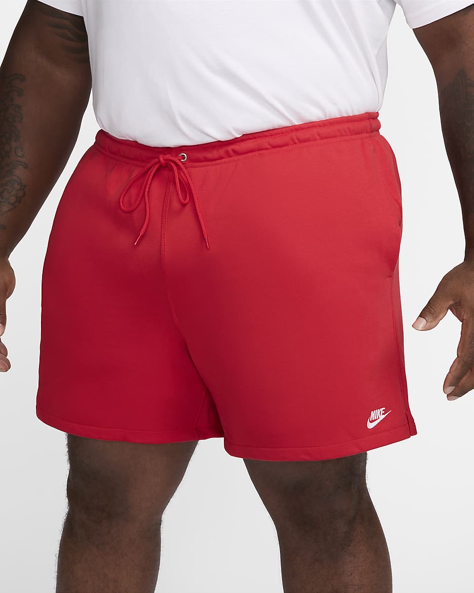 Nike Club Pantalón corto Flow de tejido French terry - Hombre - University Red/University Red/Blanco