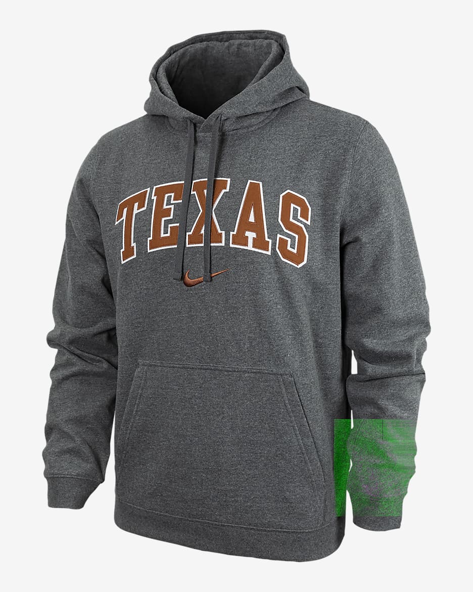 Texas Club Fleece Men's Nike College Hoodie - Carbon Heather