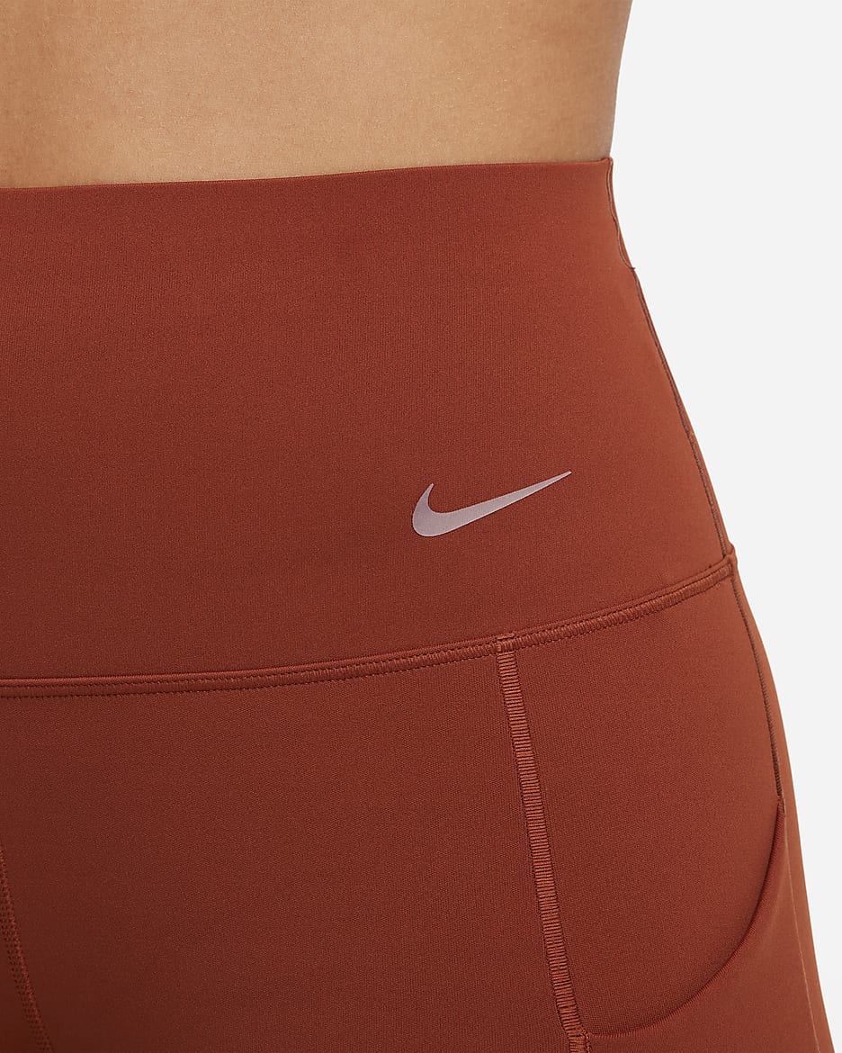 Nike Universa Women's Medium-Support High-Waisted 7/8 Leggings with Pockets - Rugged Orange/Black