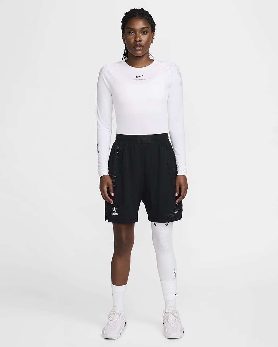 Haut de basketball première couche à manches longues NOCTA pour homme - Blanc/Noir