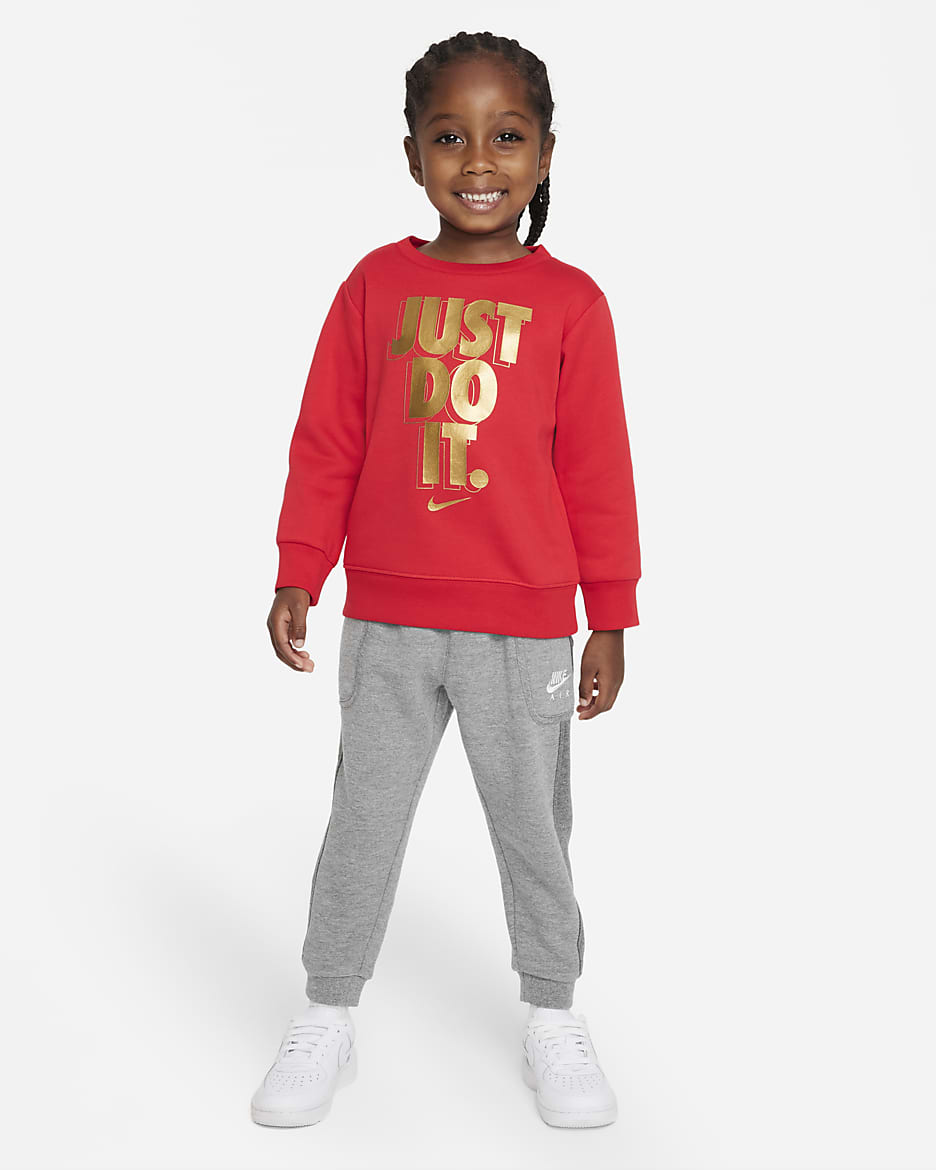 Sudadera de cuello redondo infantil Nike Just Do It Gifting Crewneck - Rojo universitario