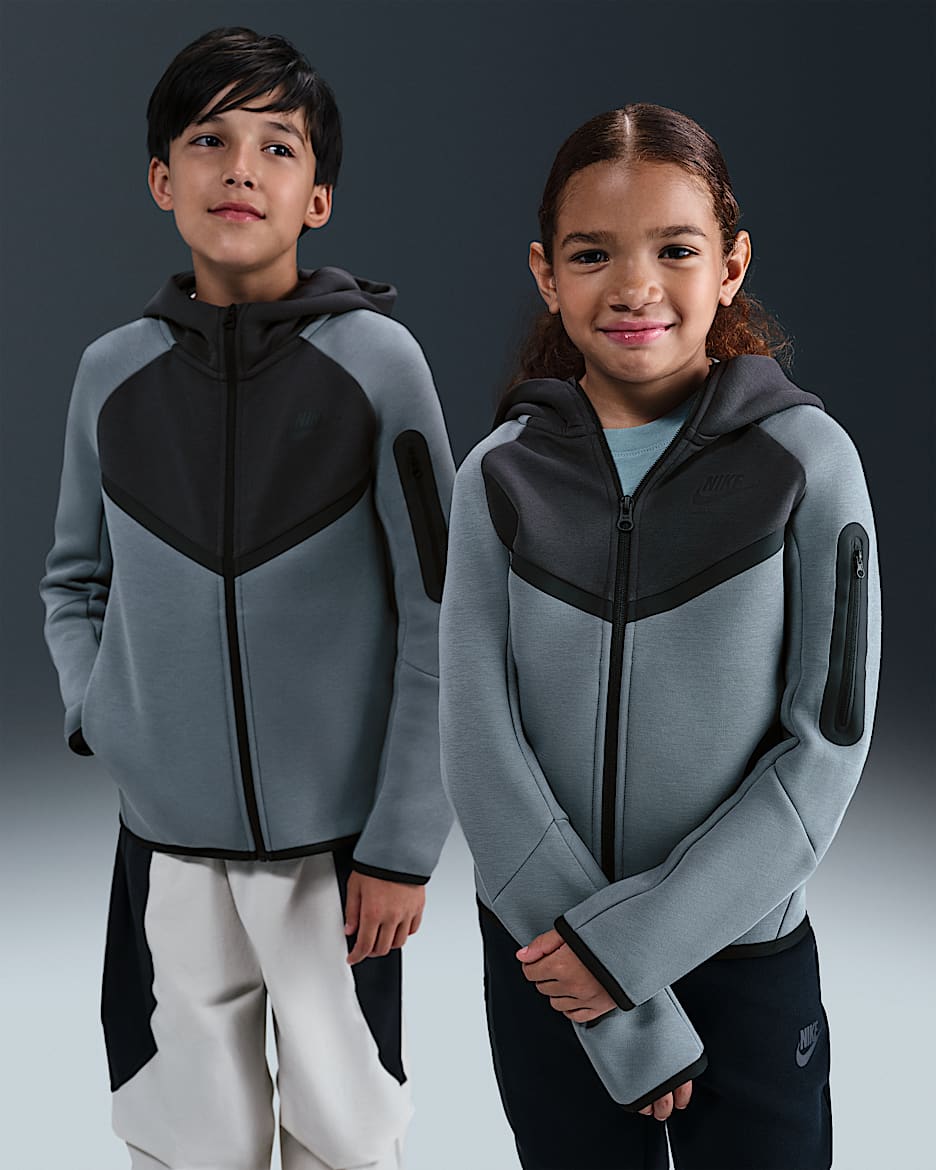 Nike Sportswear Tech Fleece Dessuadora amb caputxa i cremallera completa - Nen/a - Anthracite/Cool Grey/Negre/Volt