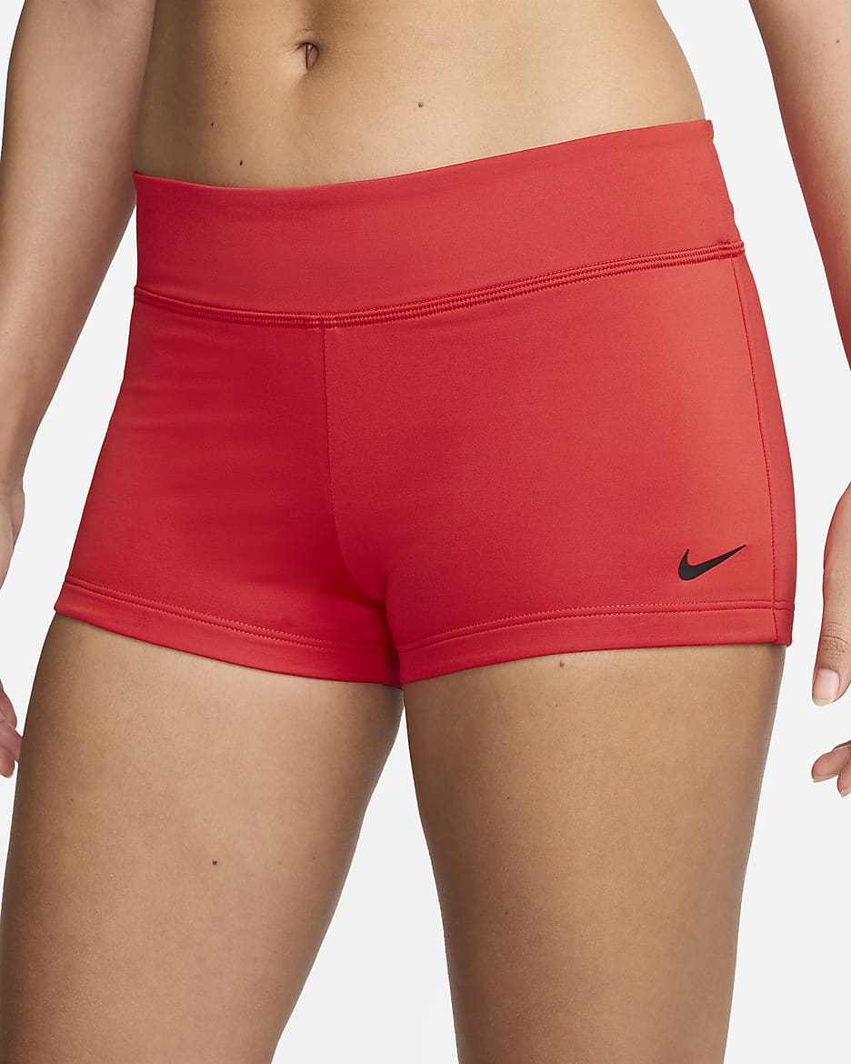 Shorts Kick para mujer Nike Swim Essential - Carmesí claro