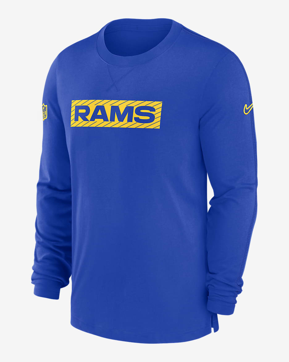 Los Angeles Rams Sideline Player Team Issue Men’s Nike Dri-FIT Long-Sleeve Top - Royal