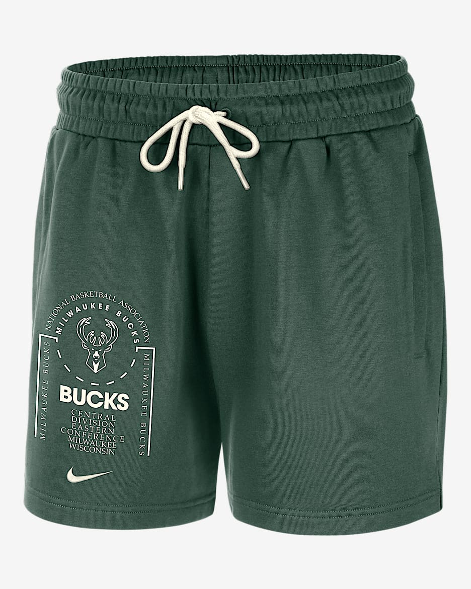 Milwaukee Bucks Club Courtside Nike NBA Fleece-Shorts (Herren) - Fir/Sail