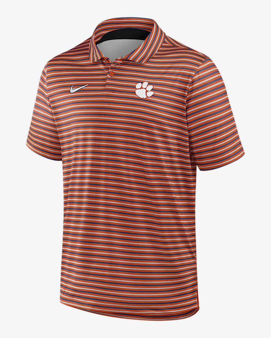 Clemson Tour Stripe Men's Nike Dri-FIT College Polo - Orange