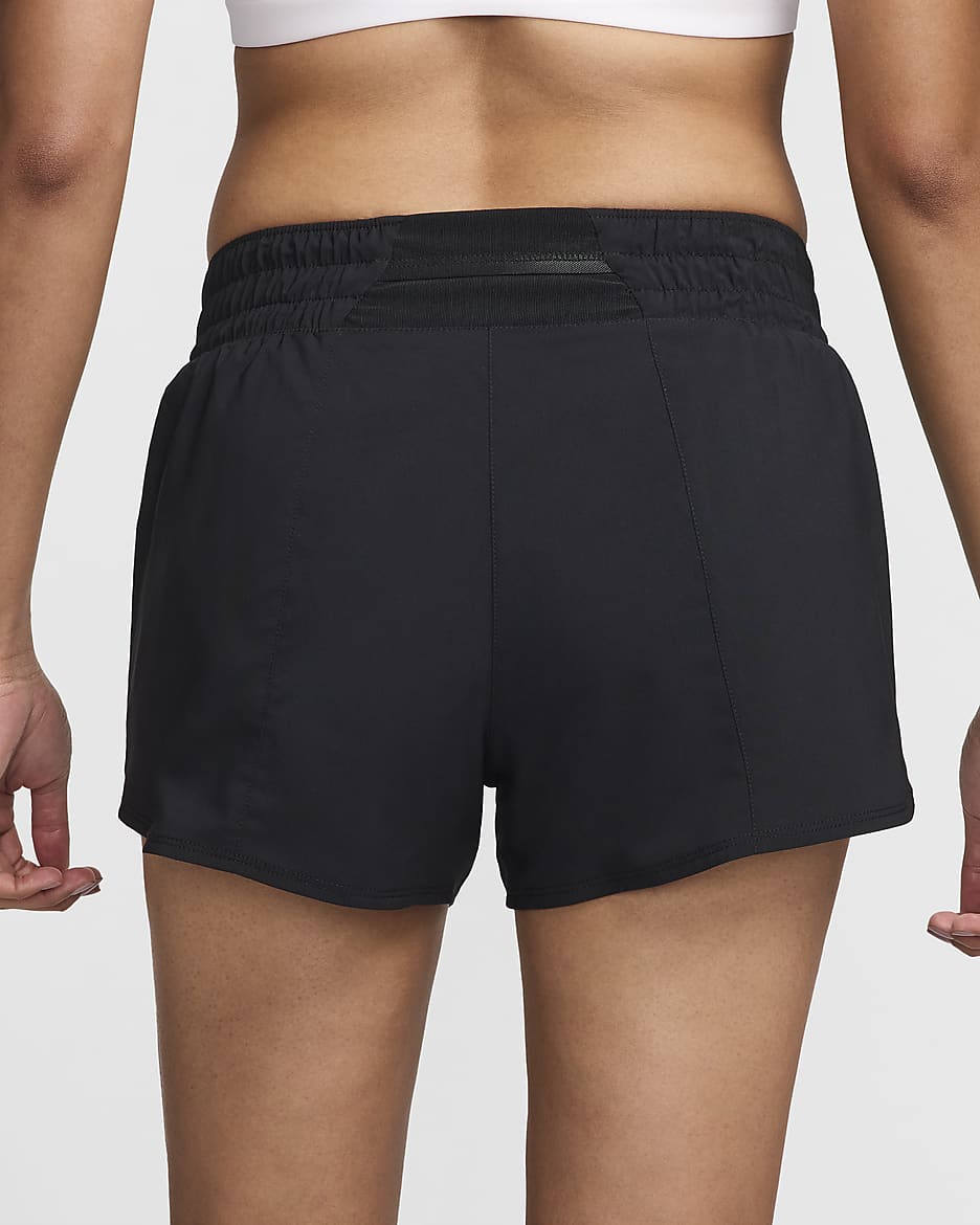 Nike One Women's Dri-FIT Mid-Rise Brief-Lined Graphic Shorts - Black/White