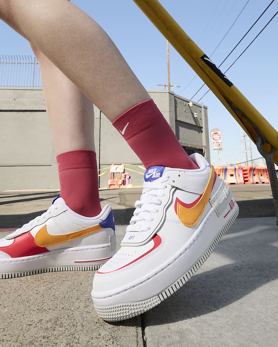 Nike Air Force 1 Shadow Women's Shoes - White/Siren Red/Photon Dust/Sundial