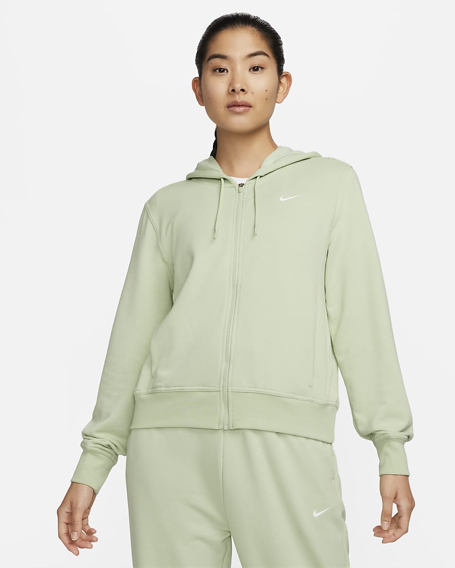 ナイキ Dri-FIT ワン ウィメンズ フルジップ フレンチテリー パーカー - ハニーデュー/ホワイト