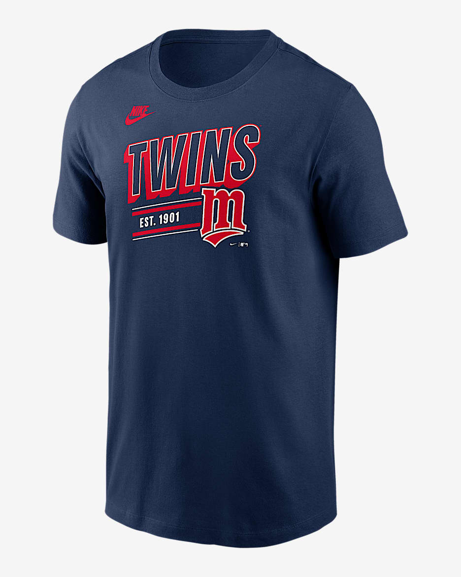 Playera Nike de la MLB para hombre Minnesota Twins Cooperstown Retro - Azul marino medianoche