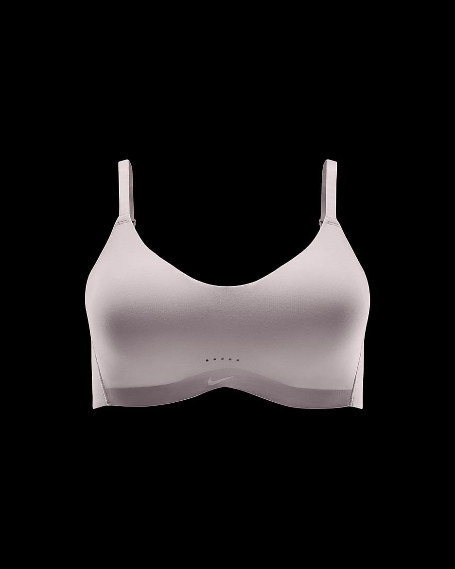 Bra deportivo convertible y acolchado de baja sujeción para mujer Nike Alate Minimalist - Beige partícula/Blanco