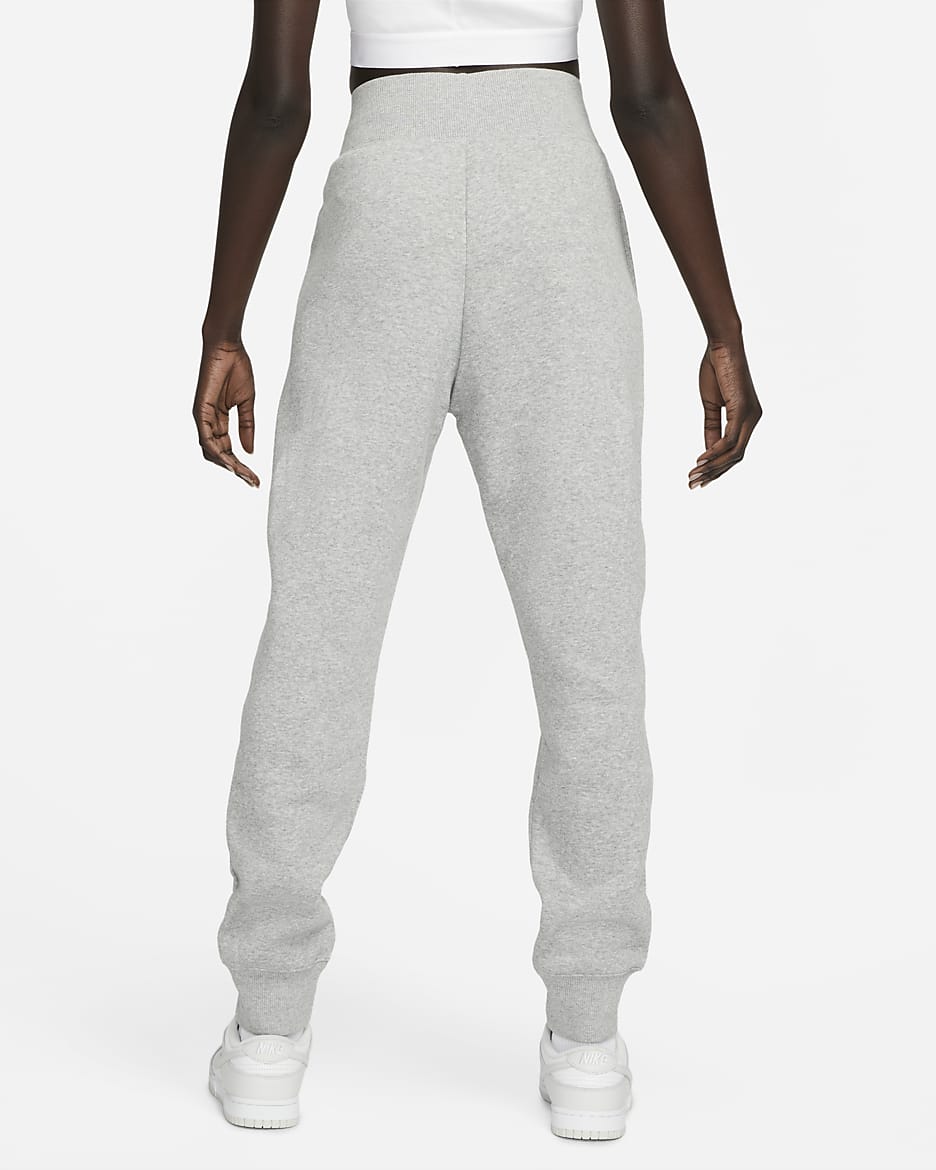 Pantaloni jogger a vita alta Nike Sportswear Phoenix Fleece – Donna - Dark Grey Heather/Sail