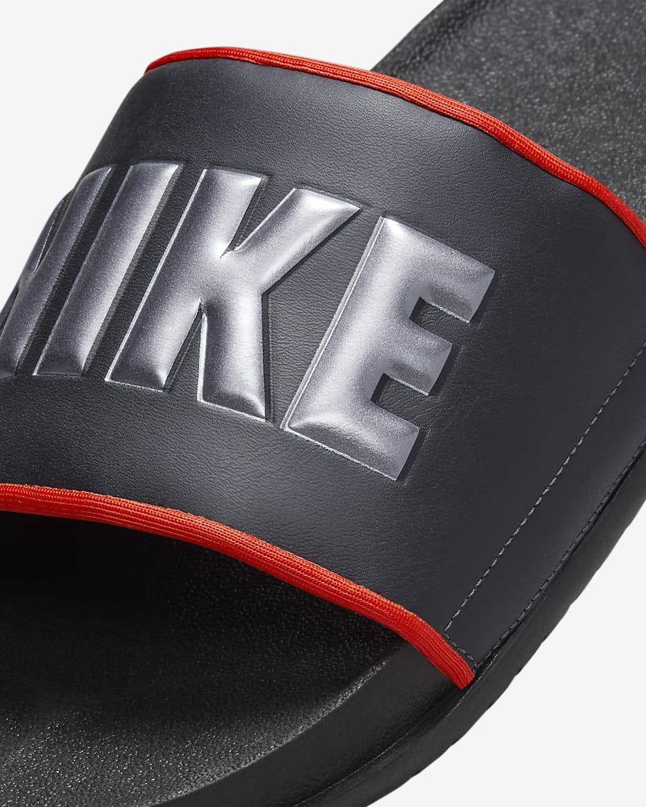 Nike Offcourt Men's Slides - Dark Smoke Grey/Picante Red/Black/Metallic Dark Grey