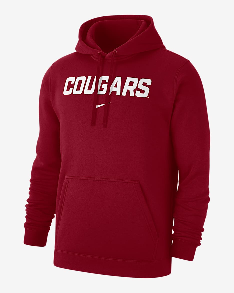 Sudadera con gorro sin cierre universitaria Nike para hombre Washington State Club Fleece - Carmesí team