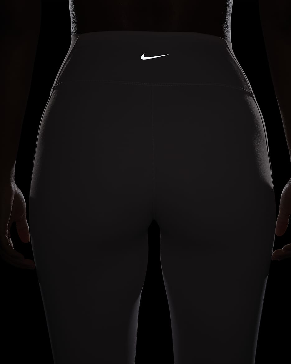 Leggings tiro alto de 7/8 con bolsillos para mujer Nike One - Violeta platino/Negro