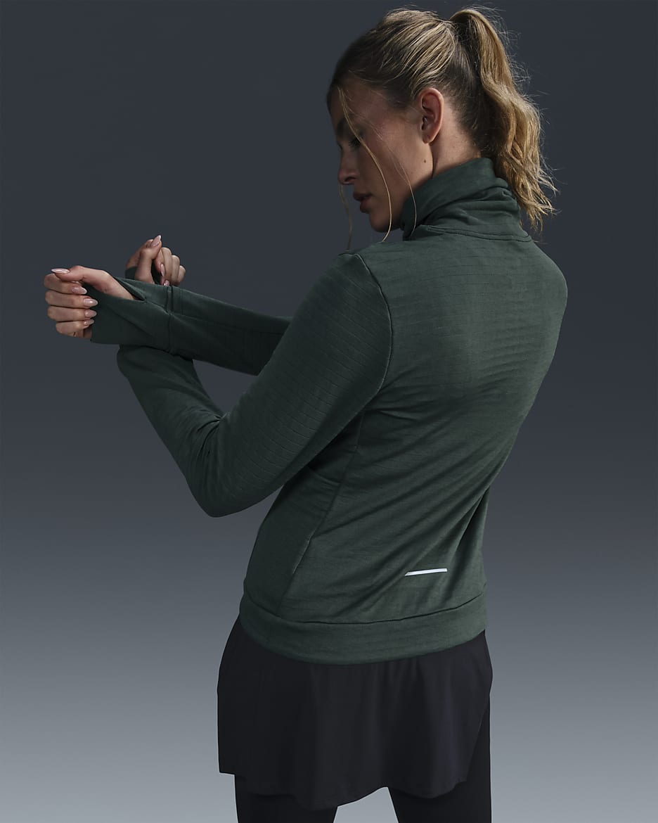 Haut de running à col roulé Nike Therma-FIT Swift pour femme - Vintage Green