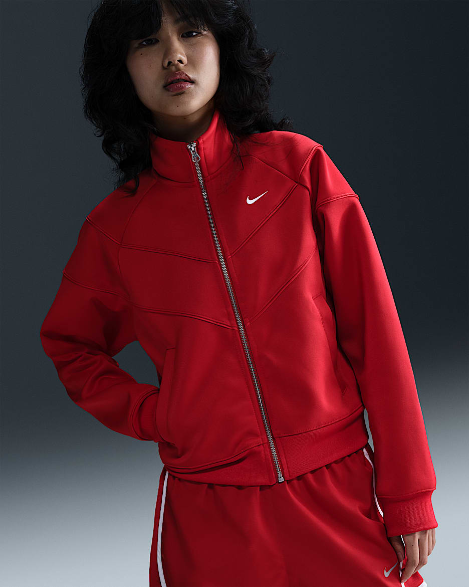 Nike Sportswear Windrunner 女款針織外套 - University Red/白色