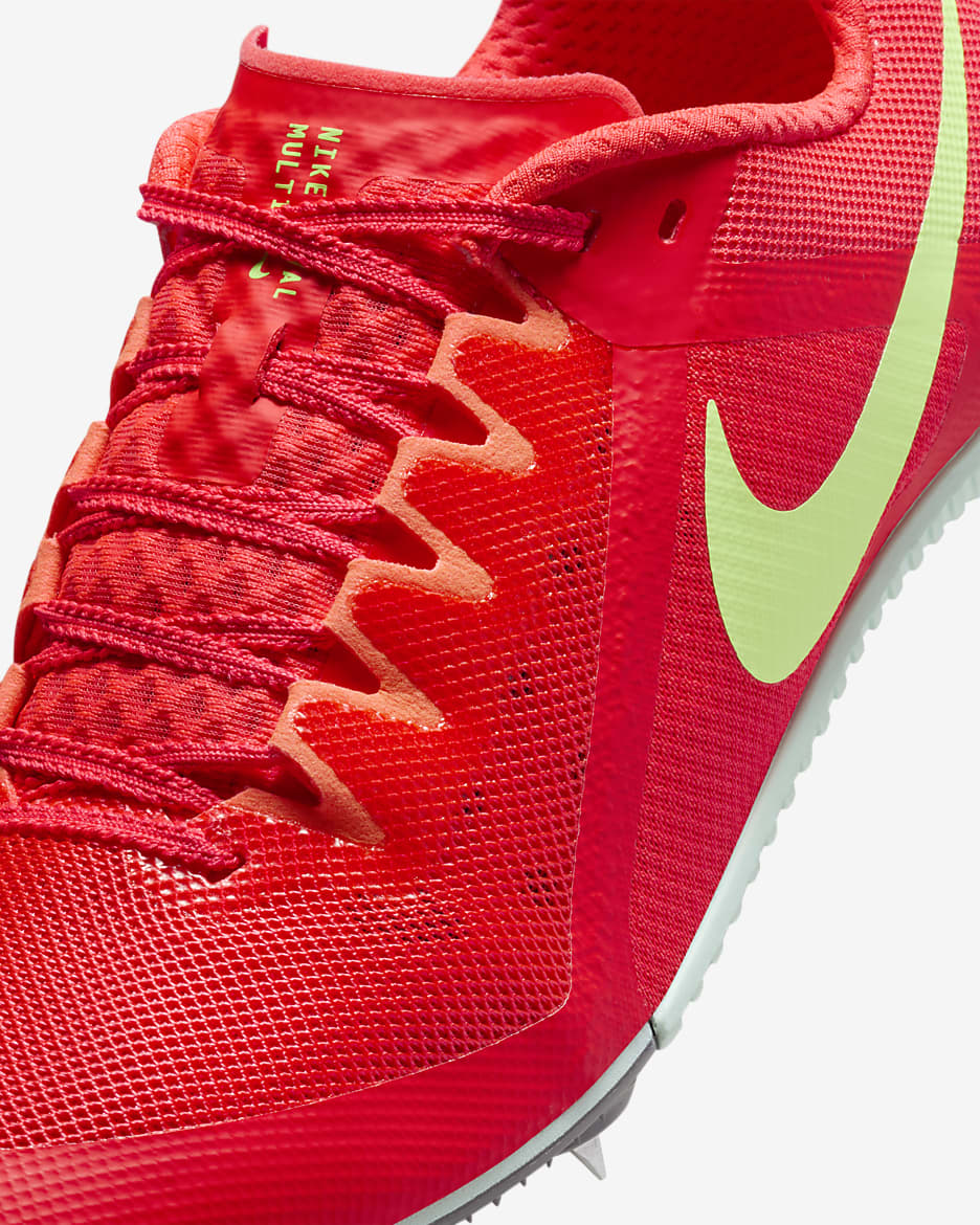 Nike Zoom Rival Track & Field Multi-Event Spikes - Bright Crimson/Lime Blast/Barely Volt/Washed Coral