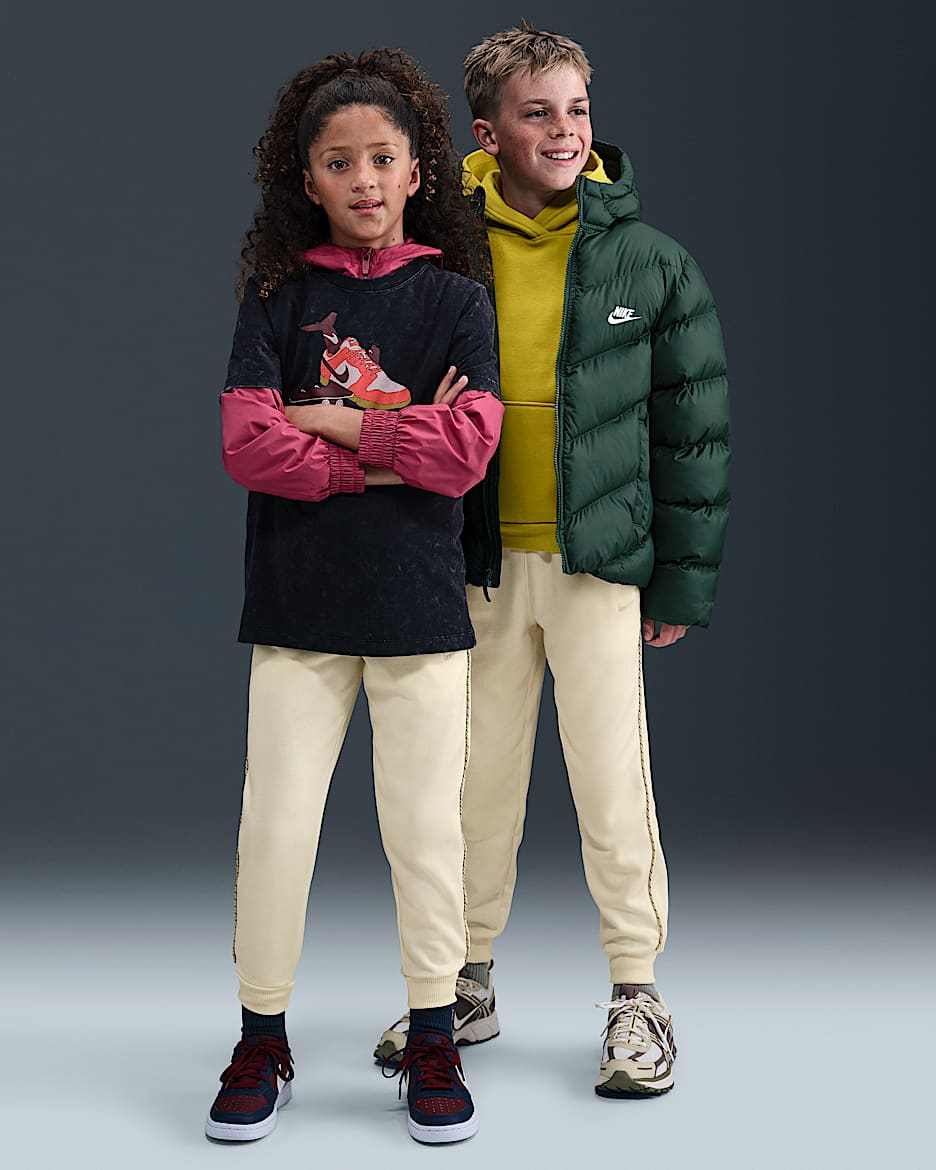 Nike Sportswear Club Big Kids' French Terry Joggers - Soft Pearl/Light Orewood Brown
