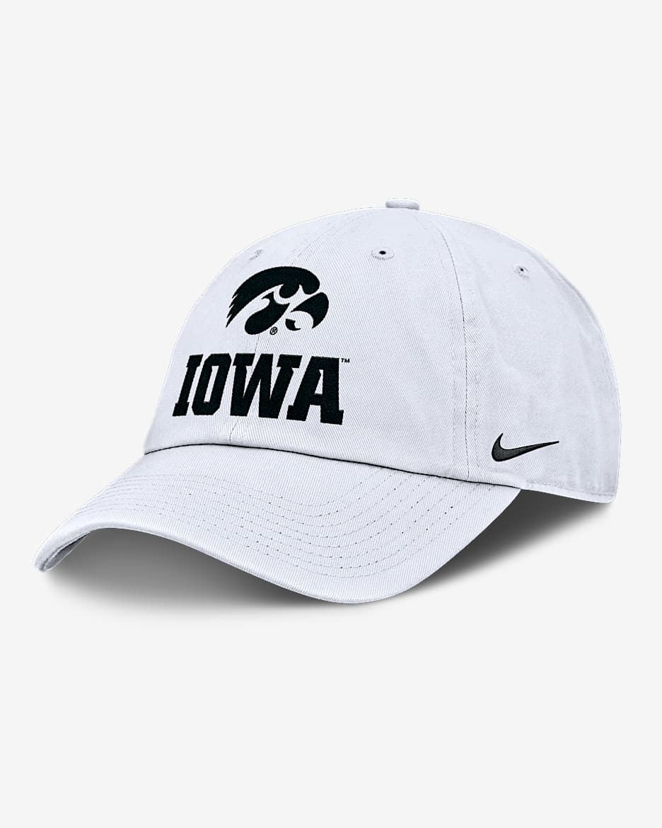 Iowa Sideline Club Gameday Men's Nike College Adjustable Hat - White