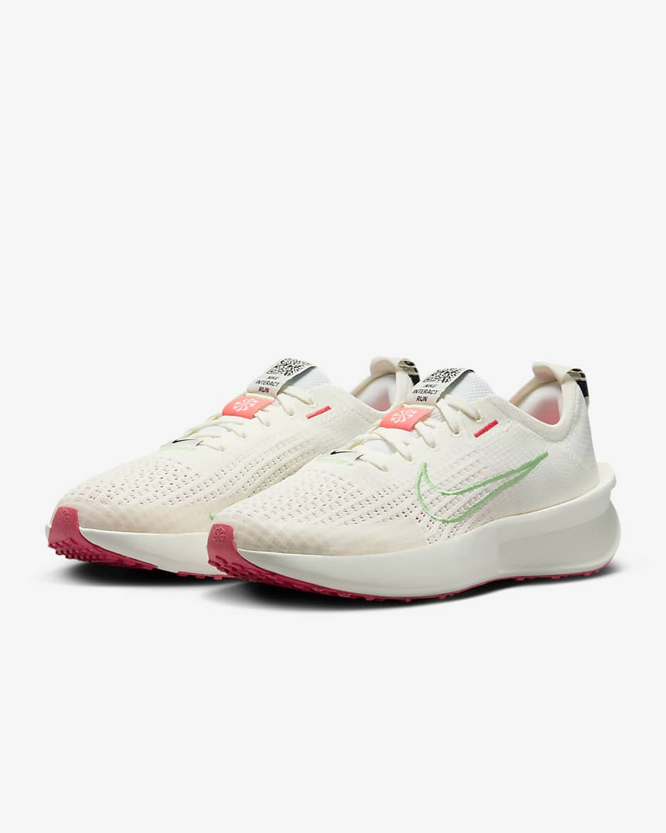 Nike Interact Run Women's Road Running Shoes - Sail/Hot Punch/Phantom/Vapour Green