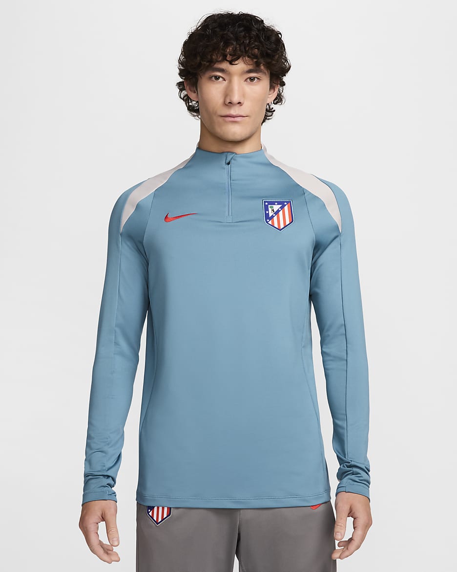 Atlético Madrid Strike Men's Nike Dri-FIT Football Drill Top - Noise Aqua/Light Iron Ore/Light Crimson