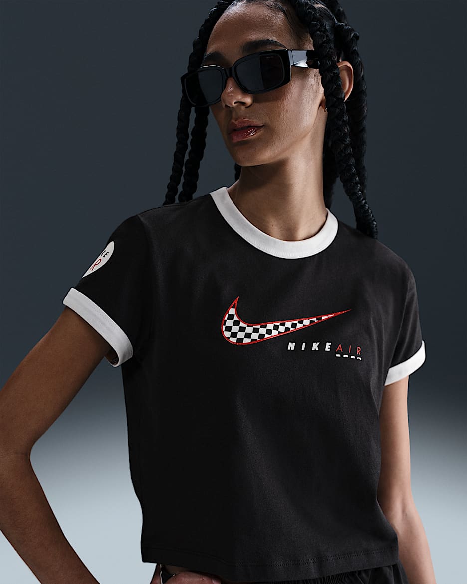 Playera de manga corta para mujer Nike Sportswear Club - Negro