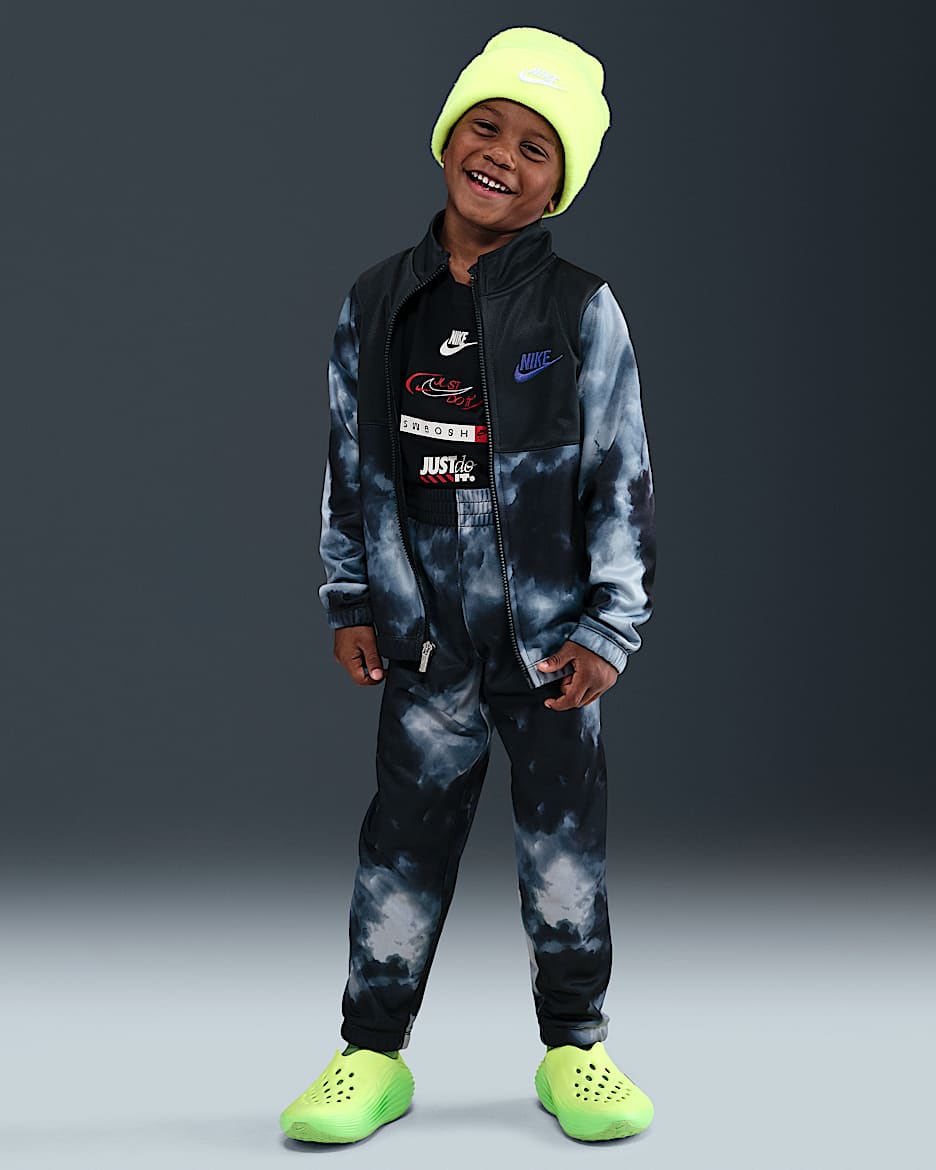 Nike Sportswear Dri-FIT Little Kids' Futura Storm Printed 2-Piece Propus Set - Dark Smoke Grey