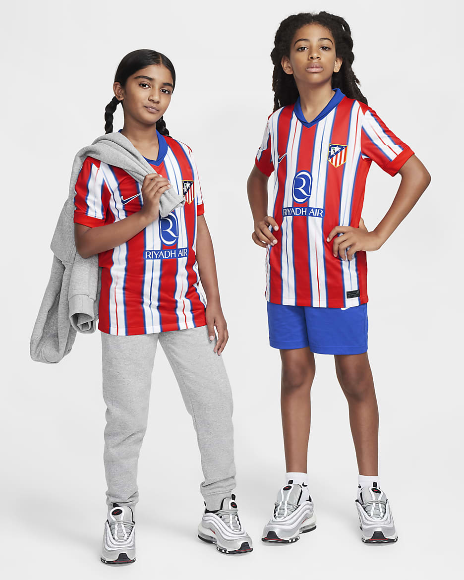 Atlético Madrid 2024/25 Stadium Home Older Kids' Nike Dri-FIT Football Replica Shirt - Hyper Royal/Light Crimson/White