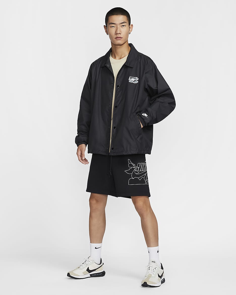 Nike Club Men's Coaching Jacket - Black/White