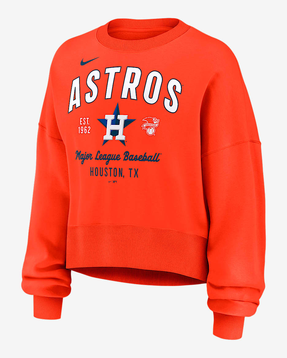 Houston Astros Women's Nike MLB Pullover Crew - Orange